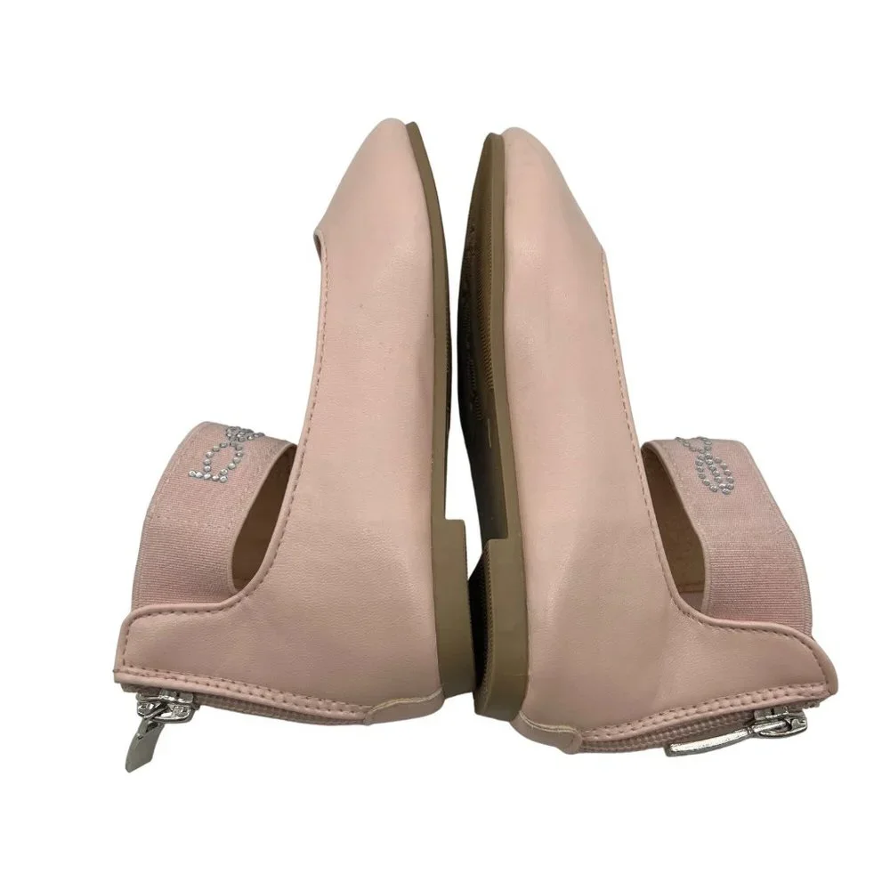 Bebe Ballet Flats Shoes Toddler Size 7 Pink Barbie Gem Logo Strappy